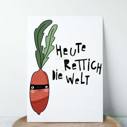 Bügelbild „Rettich orange" – cooles Gemüse-Motiv | Schnubsibu