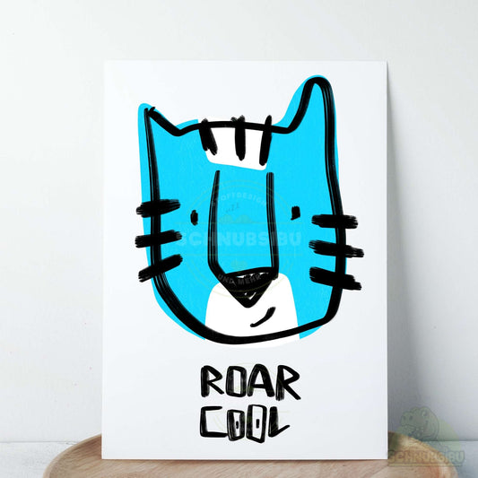 Bügelbild „Roar cool blau" – freches & cooles Motiv | Schnubsibu
