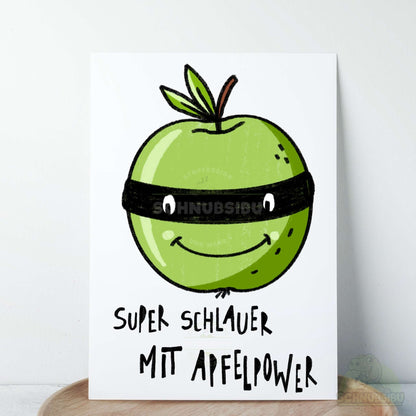 Bügelbild „Apfelpower grün" – fruchtig buntes Motiv | Schnubsibu