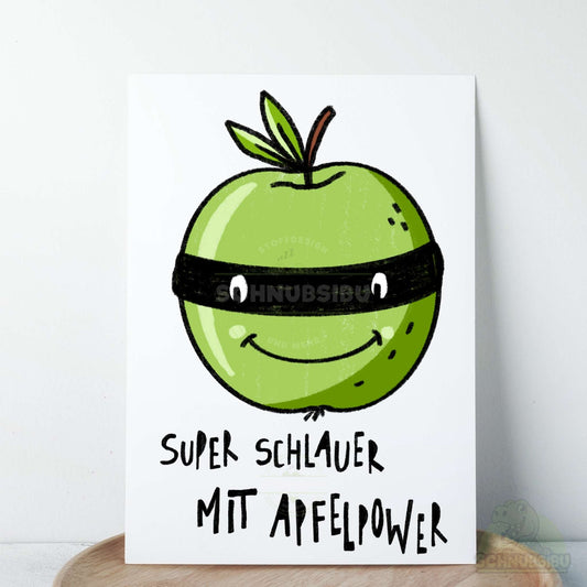 Bügelbild „Apfelpower grün" – fruchtig buntes Motiv | Schnubsibu