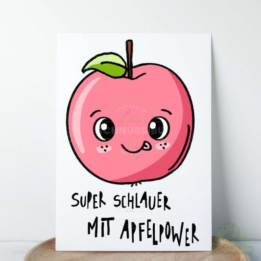 Bügelbild „Apfelpower pink" – fruchtig buntes Motiv | Schnubsibu