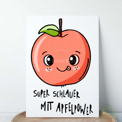 Bügelbild „Apfelpower rot" – fruchtig buntes Motiv | Schnubsibu