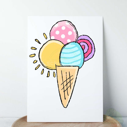 Bügelbild „Bunter Sommer Eis" – süßes Sommermotiv | Schnubsibu