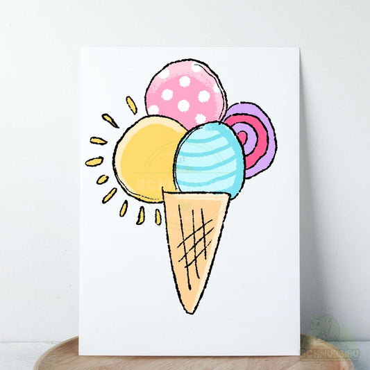 Bügelbild „Bunter Sommer Eis" – süßes Sommermotiv | Schnubsibu
