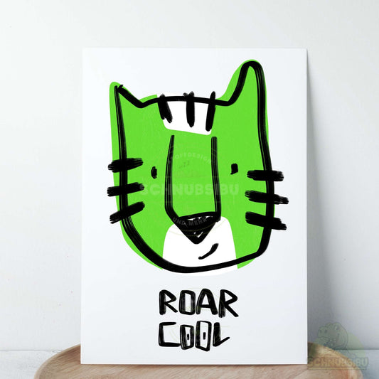 Bügelbild „Roar cool grün" – freches & cooles Motiv | Schnubsibu