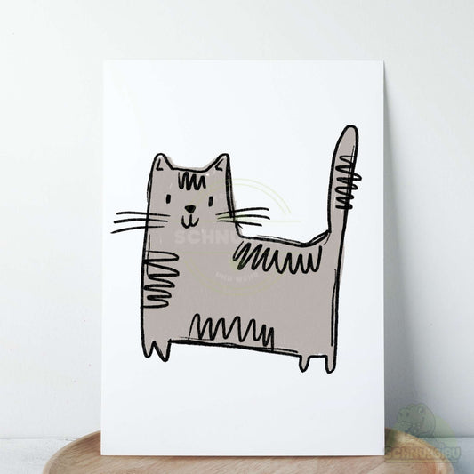 Bügelbild „Cat Scratch grau" – süßes Katzenmotiv | Schnubsibu