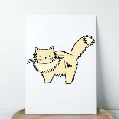 Bügelbild „Cat Scratch beige" – süßes Katzenmotiv | Schnubsibu