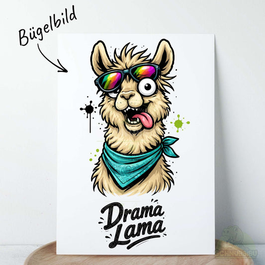 Bügelbild „Drama Lama" – aus der Tierisch ehrlich Kollektion | Schnubsibu