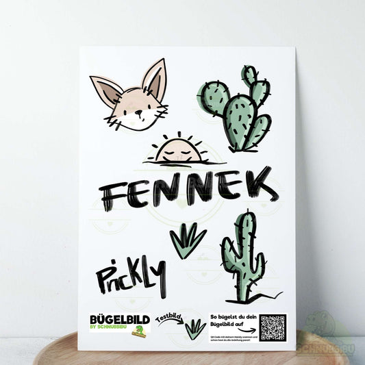 Bügelbild Set „Fennek (A5 Bogen)" – cooles Tiermotiv für dein DIY-Projekt | Schnubsibu