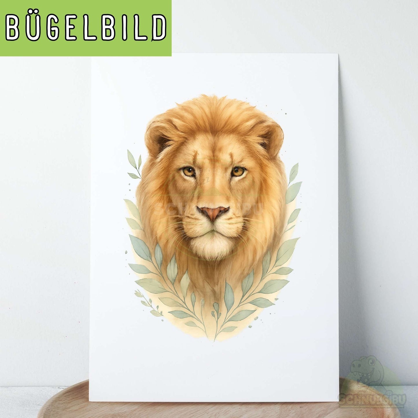 Bügelbild „Spring Wildlife - Löwe" – wilde Tierporträts mit natürlicher Eleganz | Schnubsibu