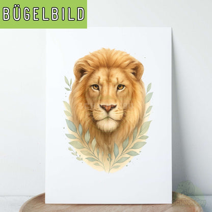 Bügelbild „Spring Wildlife - Löwe" – wilde Tierporträts mit natürlicher Eleganz | Schnubsibu