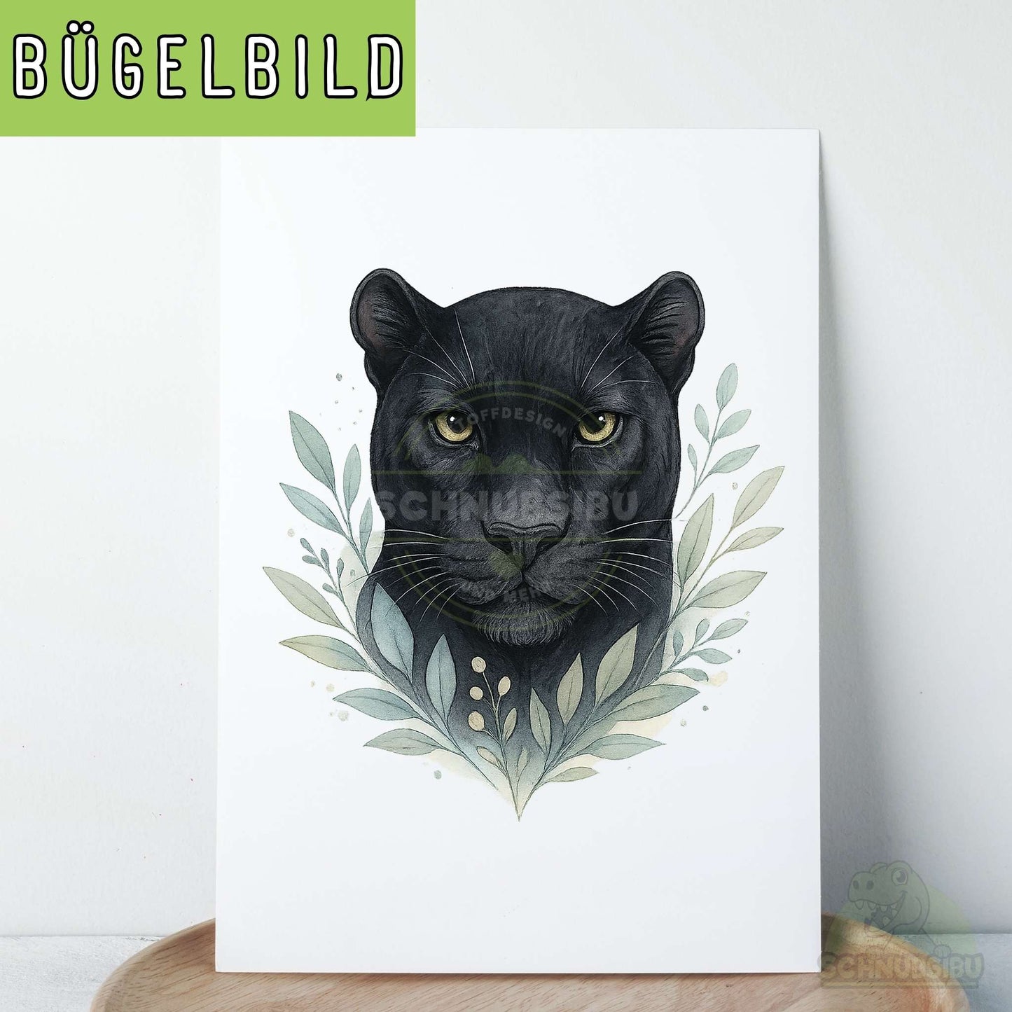 Bügelbild „Spring Wildlife - Panther" – wilde Tierporträts mit natürlicher Eleganz | Schnubsibu