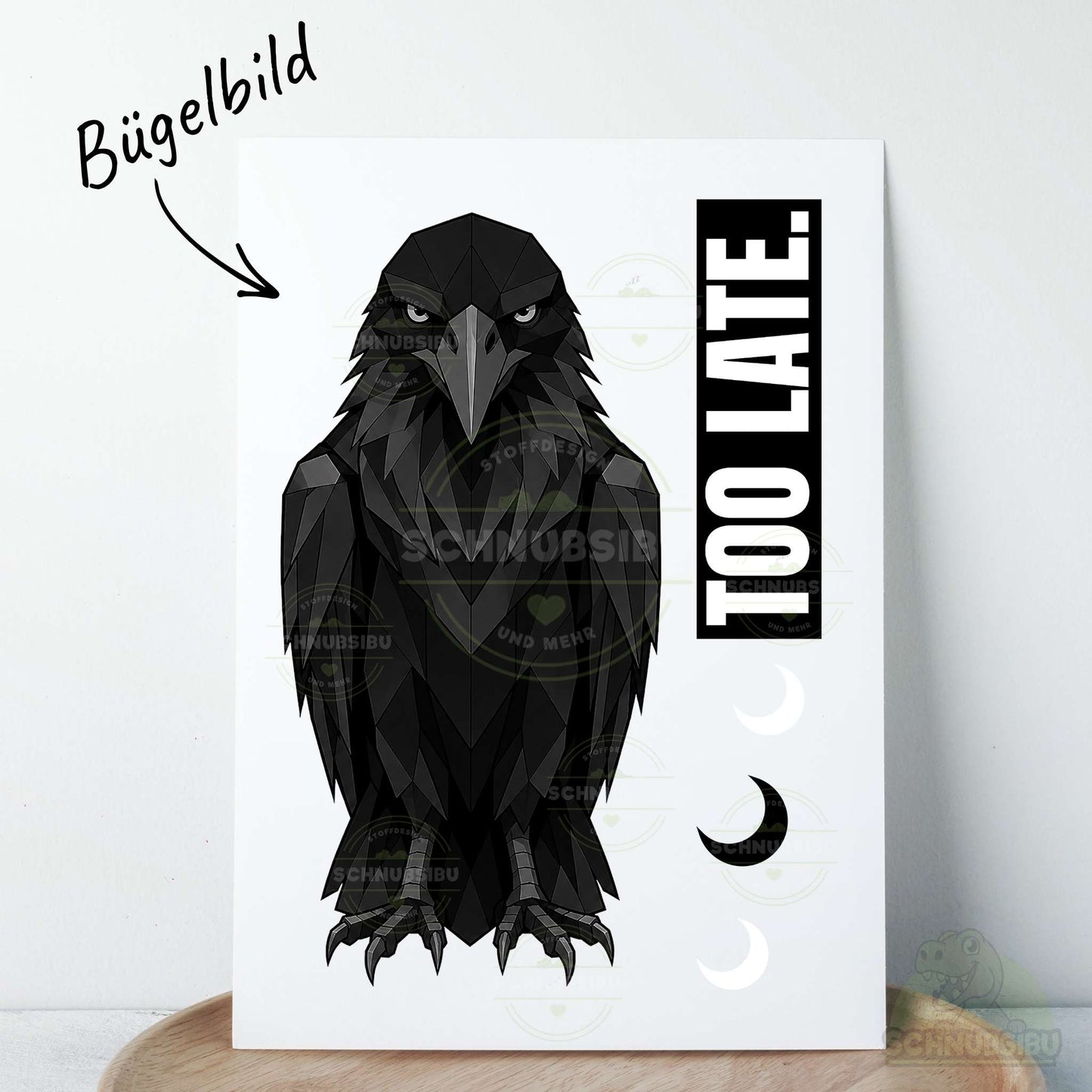 Bügelbild „Mood Raven" – aus der Mood Animals Kollektion | Schnubsibu