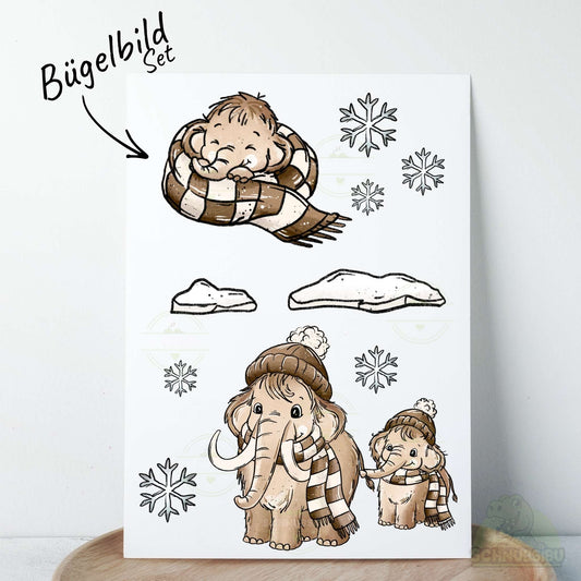 Bügelbild Set Mammutbande braun