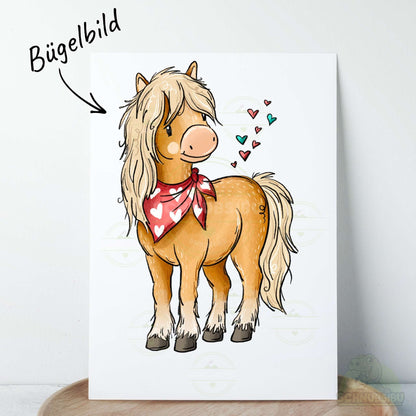 Bügelbild Pferdehorde Pferd stehend karamell