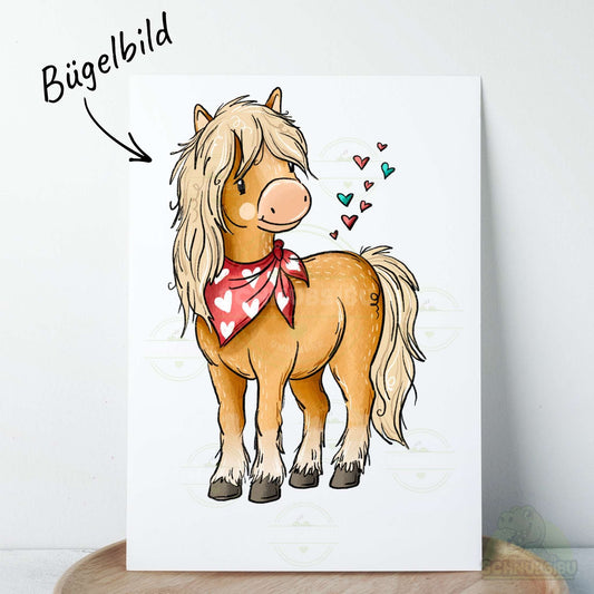 Bügelbild Pferdehorde Pferd stehend karamell