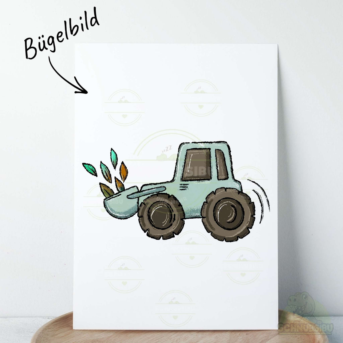 Bügelbild Waldarbeit Kipplader