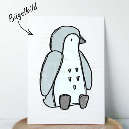 Bügelbild Frosties Pinguin grau