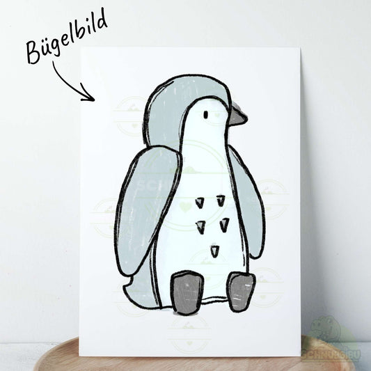 Bügelbild Frosties Pinguin grau