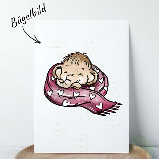 Bügelbild Mammutbande kleines Mammut rosa