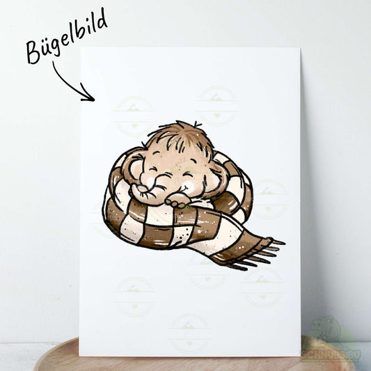 Bügelbild Mammutbande kleines Mammut braun