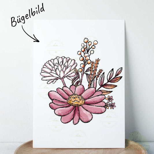Bügelbild Wiesenherbst rosa