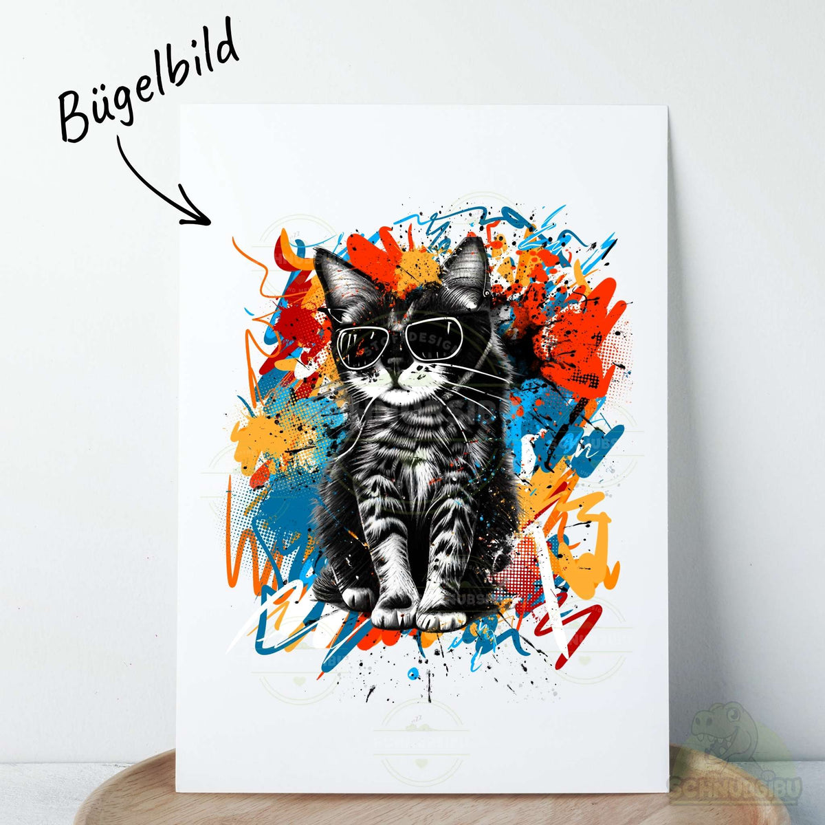 [VB 16.09.] Bügelbild Graffiti Katze