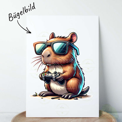 [VB 16.09.] Bügelbild Gamer Capybara