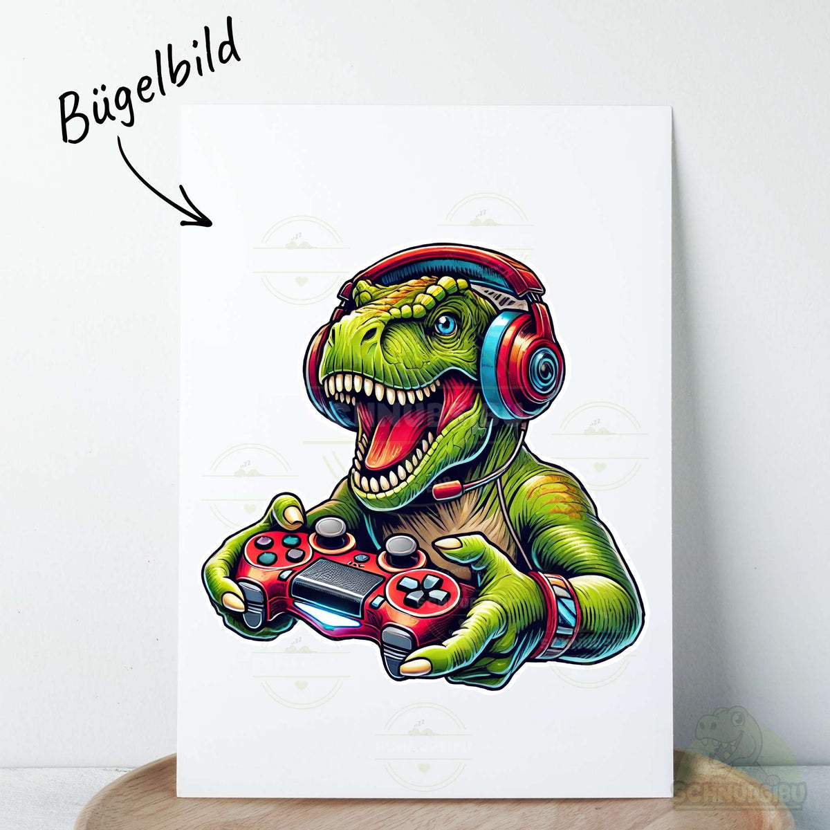 [VB 16.09.] Bügelbild Gamer Dino