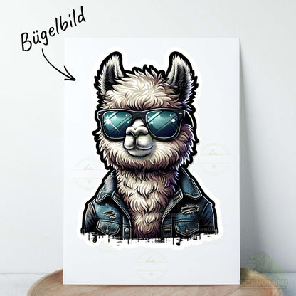 [VB 16.09.] Bügelbild cooles Lama