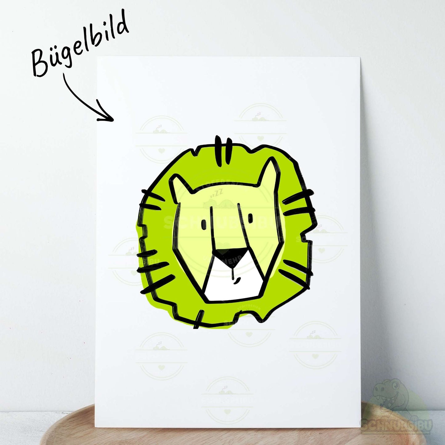 Bügelbild „ROAR Lion grün" – cooles Löwenmotiv | Schnubsibu
