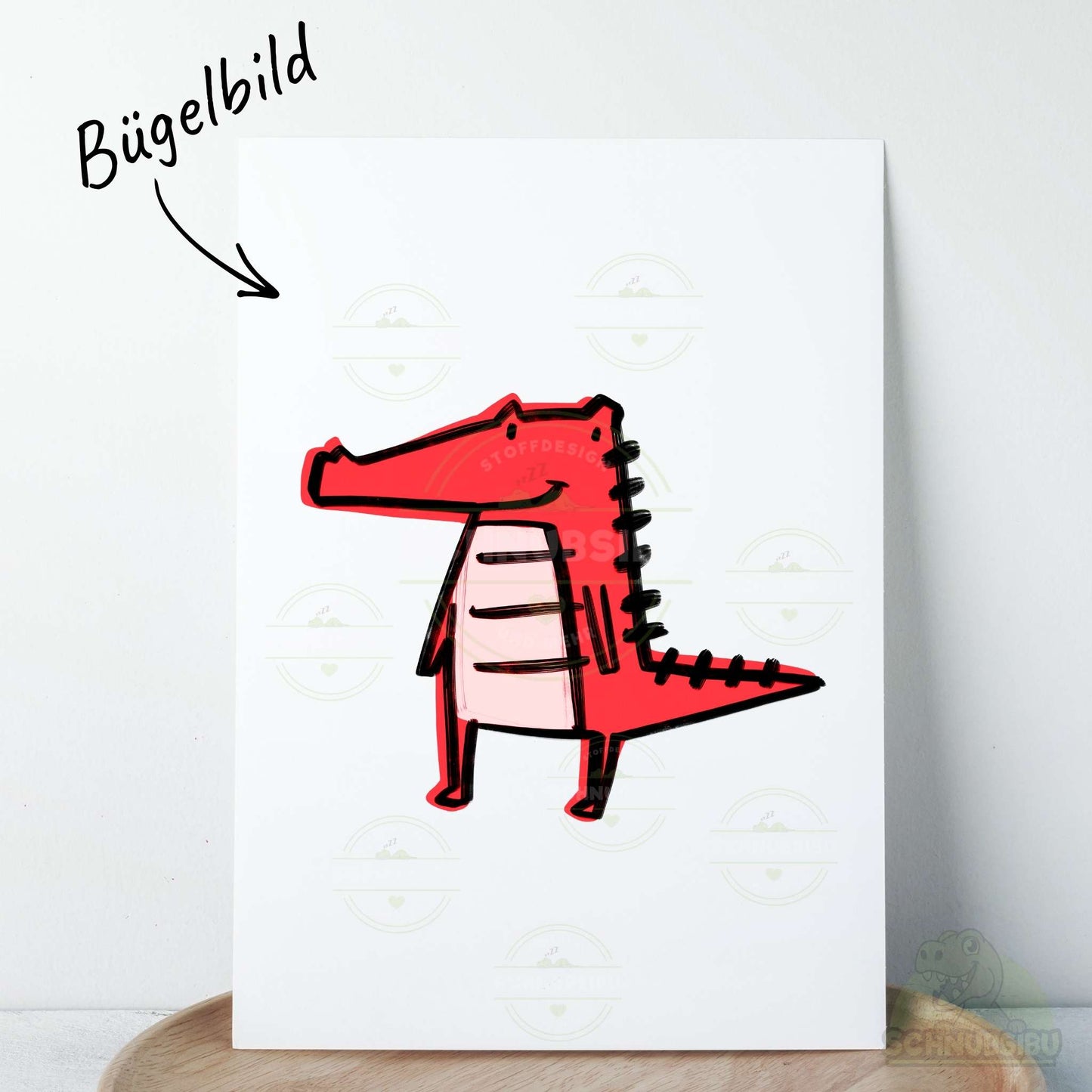 Bügelbild „ROAR Croc rot" – cooles Krokodilmotiv | Schnubsibu