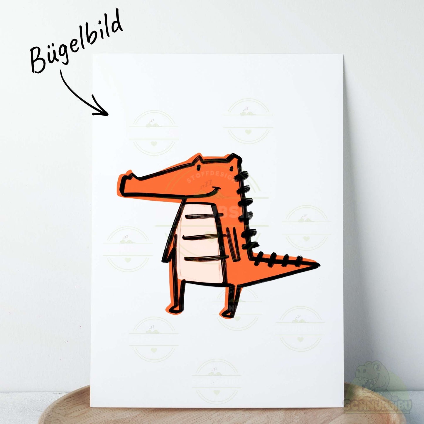 Bügelbild „ROAR Croc orange" – cooles Krokodilmotiv | Schnubsibu