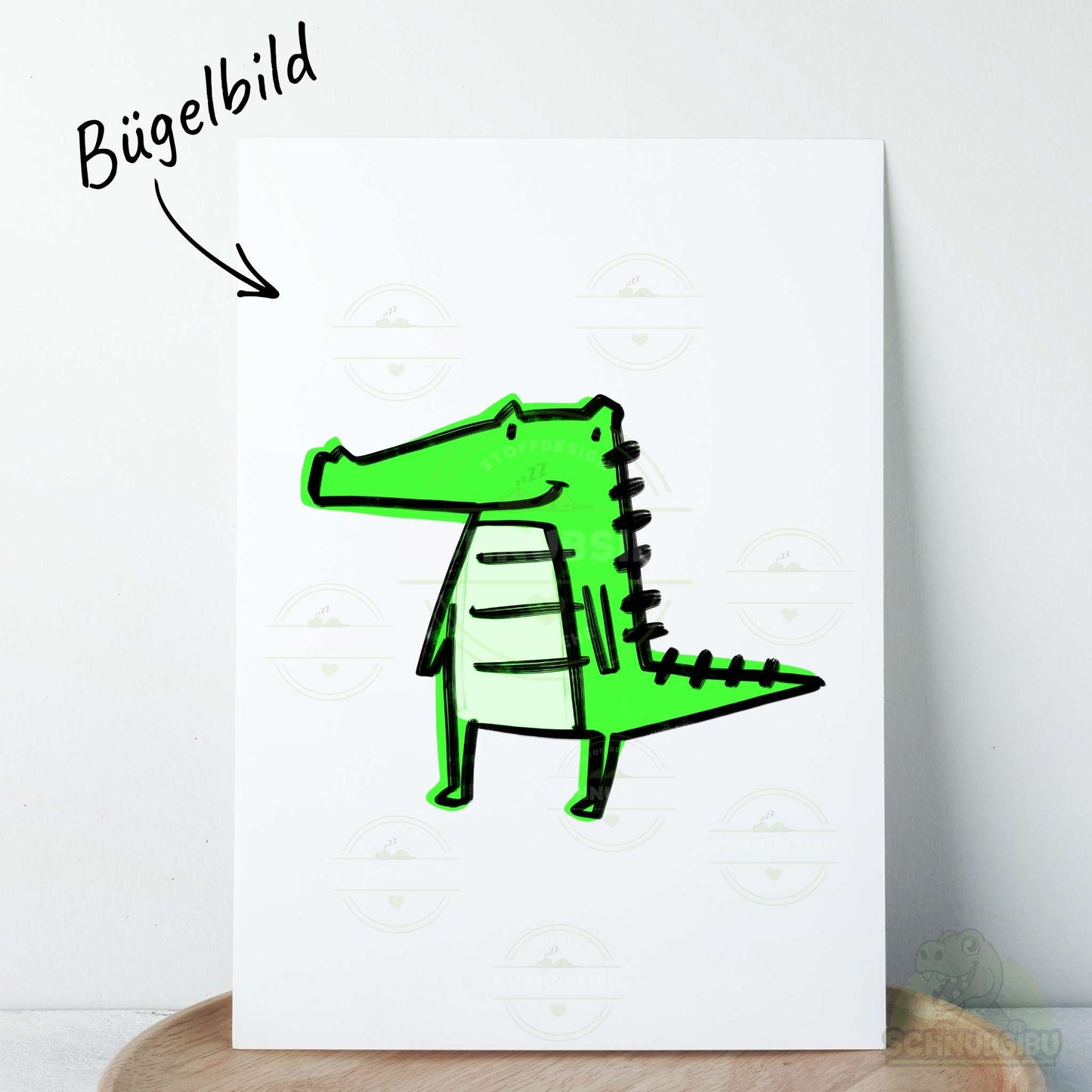 Bügelbild „ROAR Croc grün" – cooles Krokodilmotiv | Schnubsibu