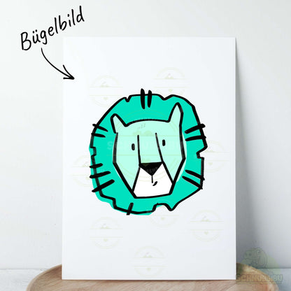 Bügelbild „ROAR Lion türkis" – cooles Löwenmotiv | Schnubsibu