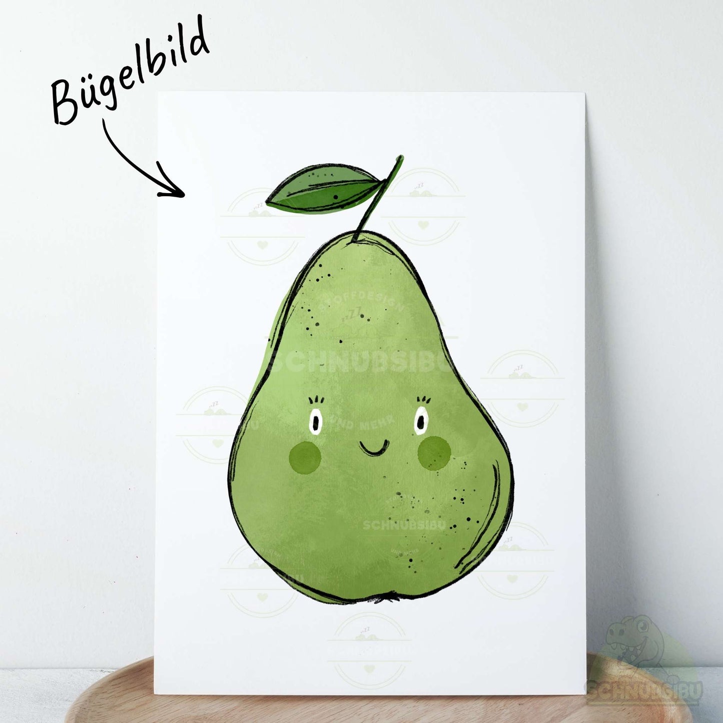 Bügelbild „Birnchen" – süßes Fruchtmotiv | Schnubsibu