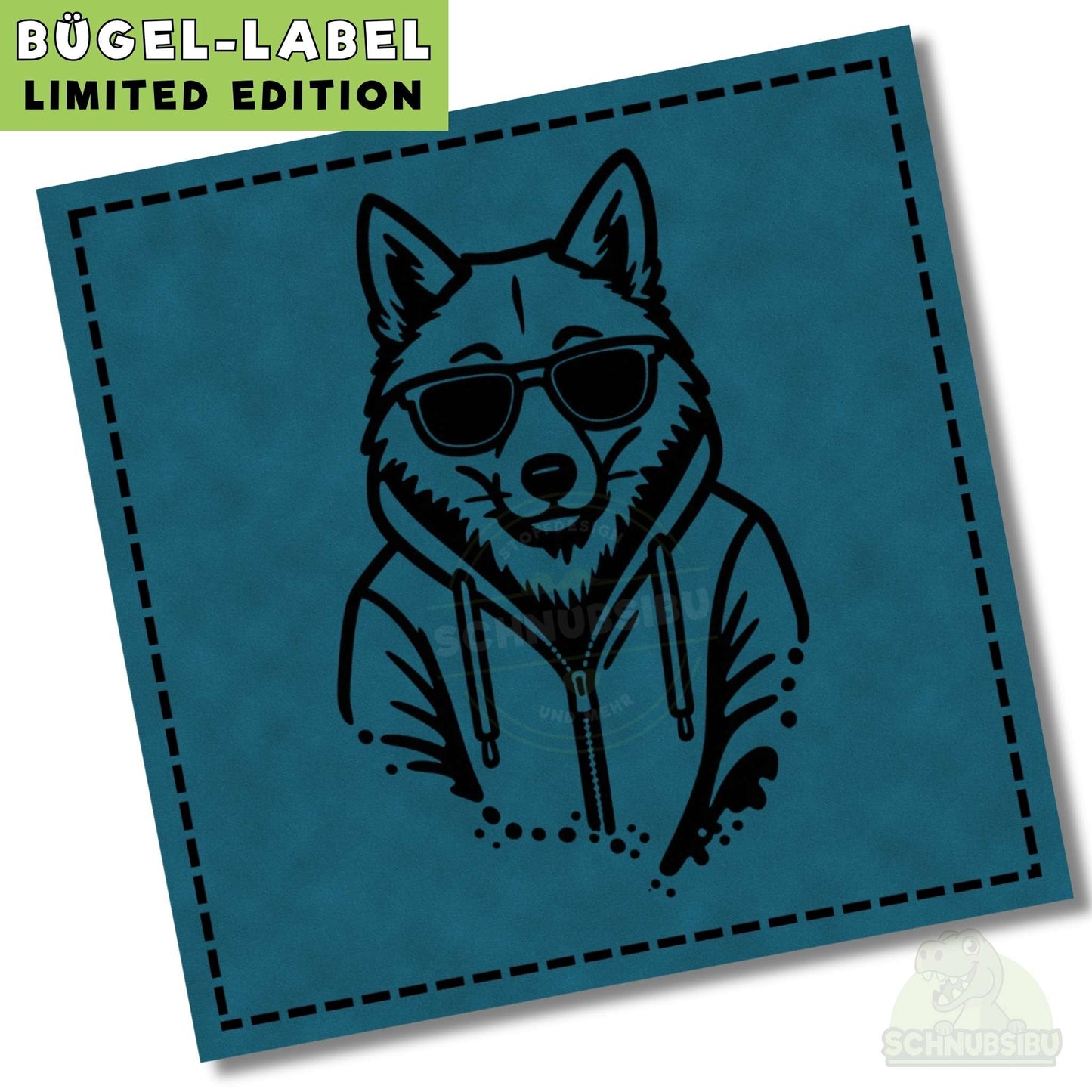Bügel-Label "Graffiti Fuchs blau" – schnelle Akzente für Kleidung & Accessoires | Schnubsibu