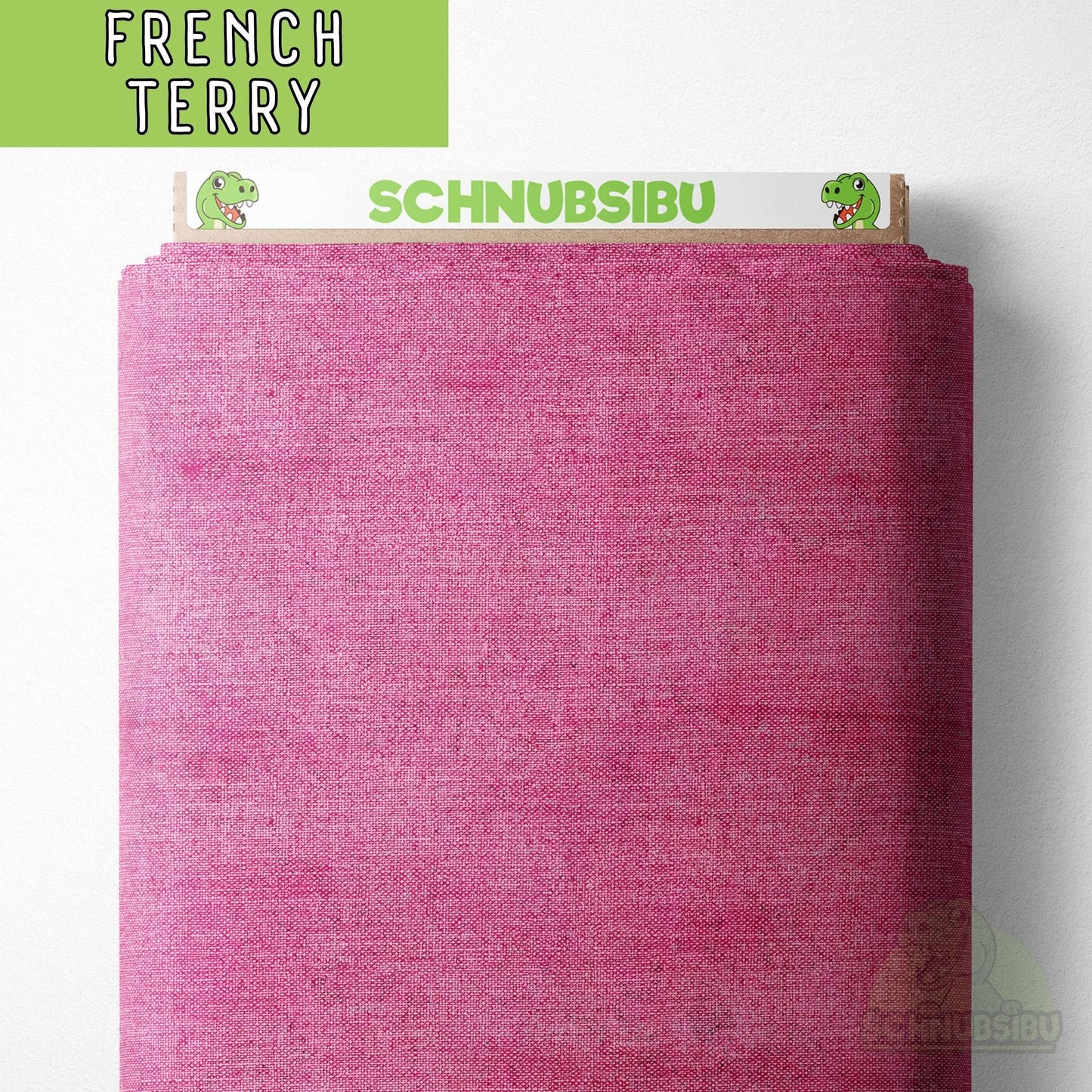 Vorbestellung French Terry Stoff „Leinenoptik 2026 pink“ - stylischer Unistoff mit Struktur | Schnubsibu OEKO-TEX® Standard 100