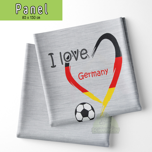 Jersey Panel „I love Germany - grau" – Ein Muss für jeden Fußballfan | Swafing OEKO-TEX® Standard 100