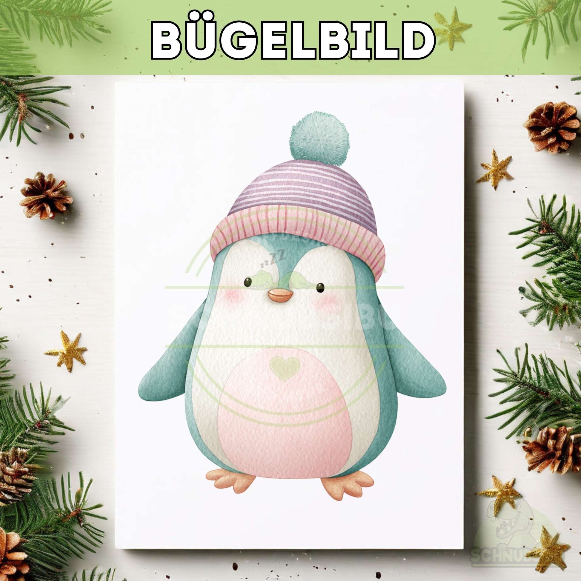 schnubsibu- titelbild-buegelbildw-weihnachtstiere-pinguin -